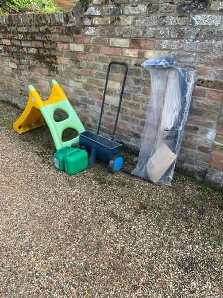 Photo of free Child's Slide, Jerry Cans, Seed Spreader, Tow Bar (CT13) #1