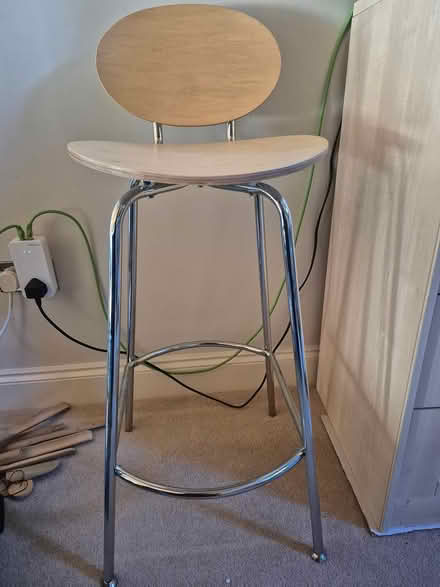 Photo of free 2 x high stools chrome/wood (Friern Barnet N11) #1