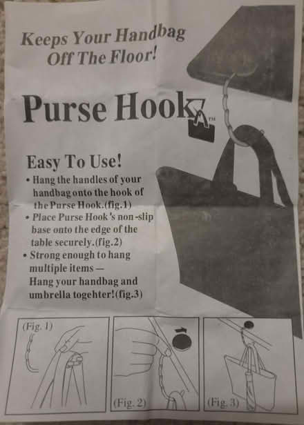 Photo of free Purse hook (Bernardo & Iowa, Sunnyvale) #4