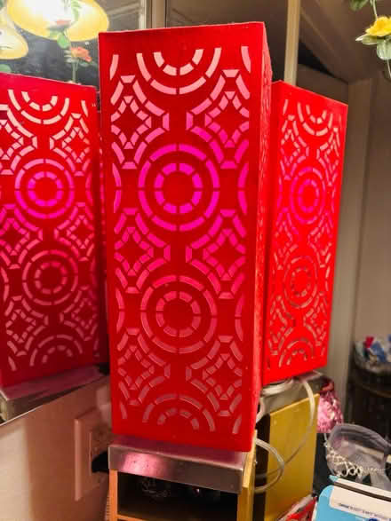 Photo of free Red lamp + pink bulb (North Hollywood) #1