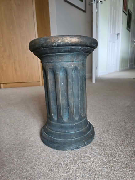 Photo of free Heavy concrete plinth, painted to look like weathered metal (Skipton BD23) #1