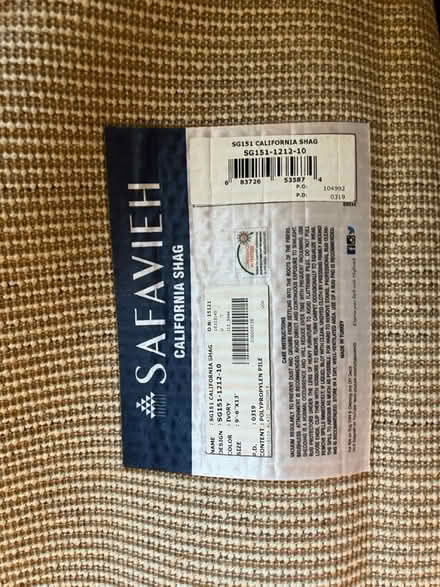 Photo of free Large Shag Rug (Near college of dupage) #1