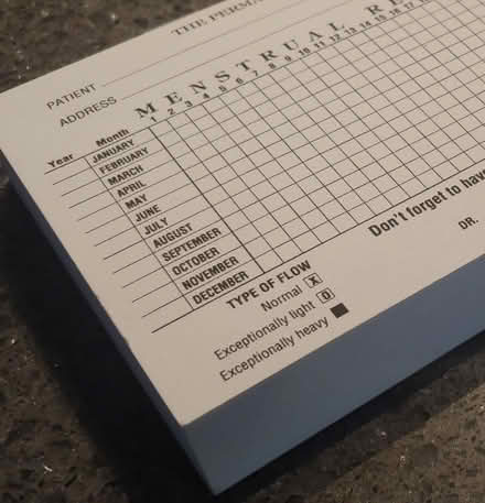 Photo of free Menstrual Tracking Cards (Sunnyvale 94087) #2