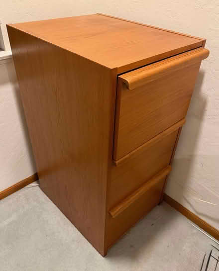 Photo of free Two wood filing cabinets; 3 drawers (Belmont) #2