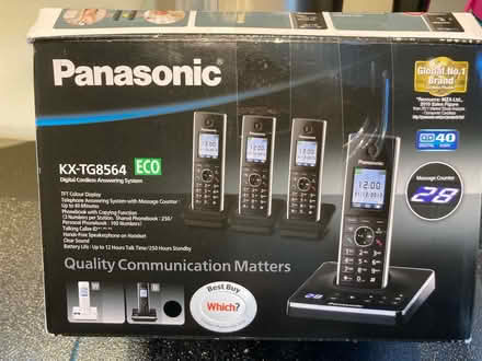 Photo of free Panasonic digital phone answer machine and 3 handsets (Bilton CV22) #2
