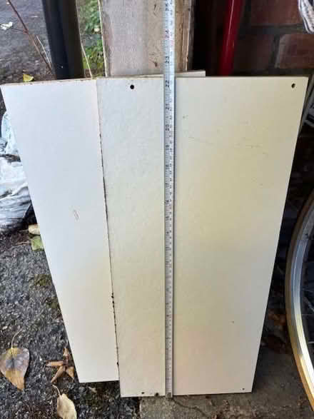 Photo of free Two pieces of white plastic covered chipboard. (Headington Quarry OX3) #1