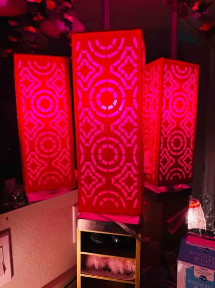 Photo of free Red lamp + pink bulb (North Hollywood) #2