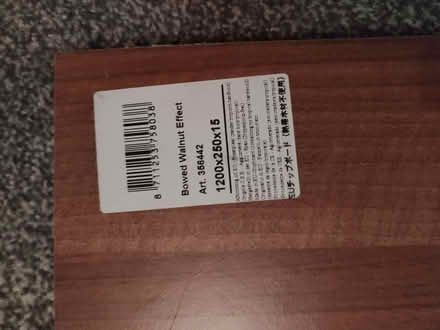 Photo of free NEW Two unmatched laminate wood shelves (Belmont BL7) #2