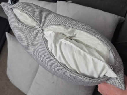 Photo of free 5 grey cushions (Ashington (NE63)) #2