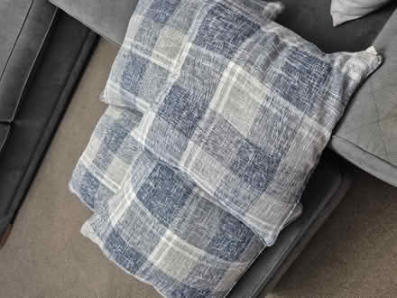 Photo of free 4 blue cushions (Ashington (NE63)) #1