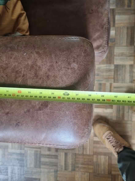 Photo of free Brown leather couch (Walkinstown) #2