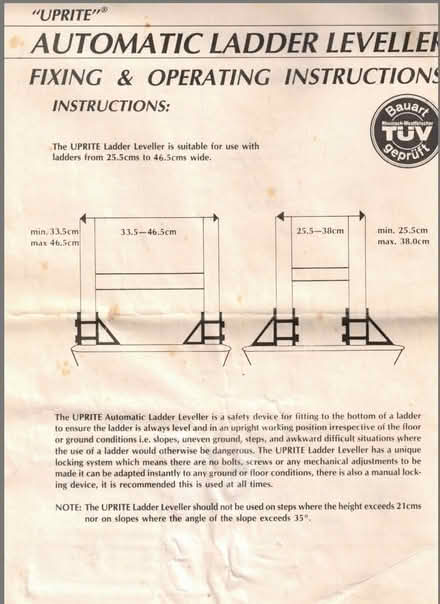 Photo of free Uprite Ladder Leveller (Lordswood SO16) #3