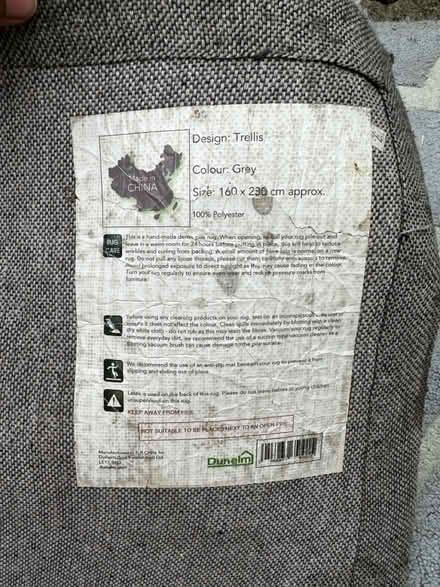 Photo of free Dunelm Large Grey Patterned Rug (Abingdon OX14) #2