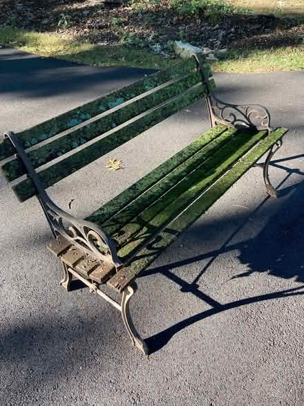 Photo of free rustic park bench (4028 Welker Avenue) #2