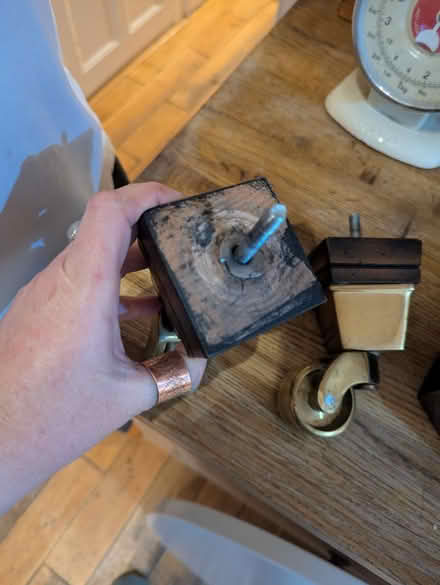 Photo of free Metal castors and wooden legs (SS09TG) #3