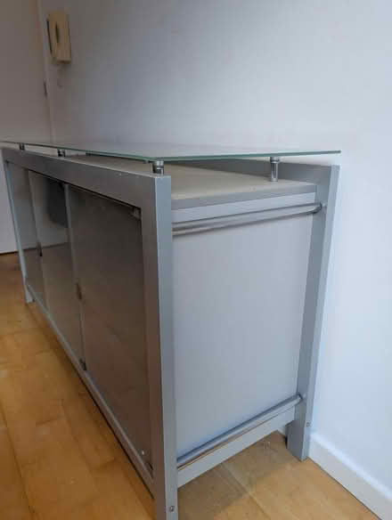 Photo of free Grey metal and glass sideboard (S8 0NW) #2