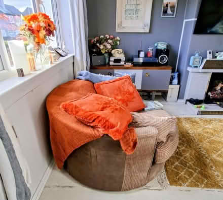 Photo of free Cuddle chair from SCS brown cord (Broomridge FK7) #4