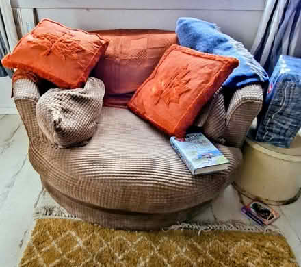 Photo of free Cuddle chair from SCS brown cord (Broomridge FK7) #1