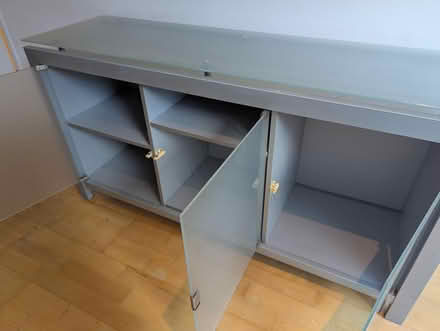 Photo of free Grey metal and glass sideboard (S8 0NW) #1