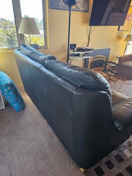 Photo of free Comfy Leather Couch (Central Santa Cruz) #2