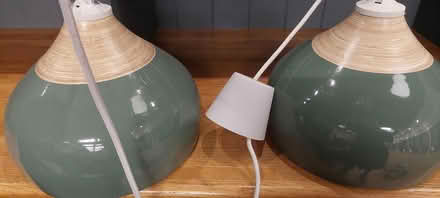 Photo of free Pair plastic pendant lights +bulbs (Horsham) #2