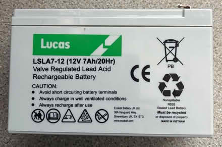 Photo of free 2 x Lucas 12v Rechargable Batteries (Portsmouth PO3) #1