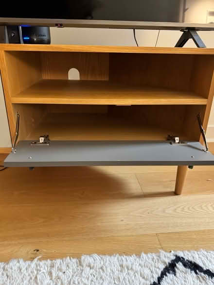 Photo of free Oak Midcentury-Style TV Stand (Midtown East) #3