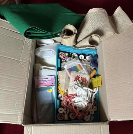 Photo of free Box and bag of embroidery/dressmaking materials (Maidenhead SL6) #1