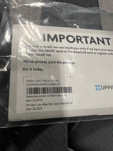 Photo of free Mesa infant carseat (Hamilton Heights) #2