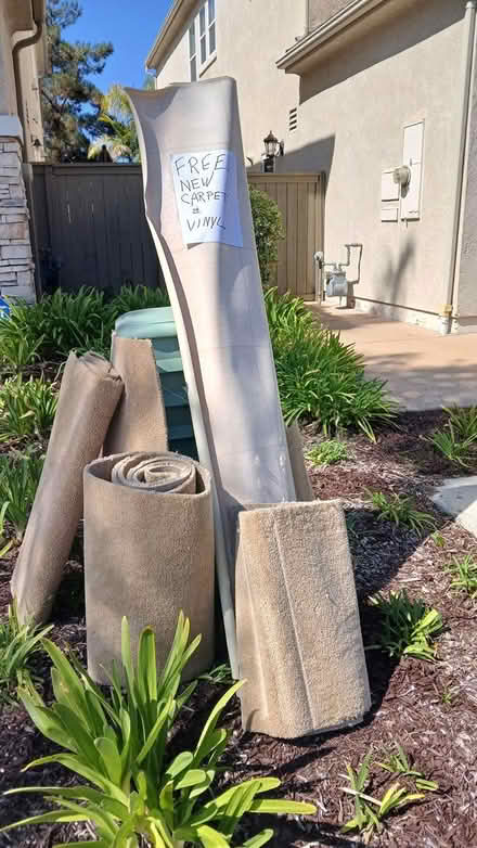 Photo of free New carpet pieces & vinyl (Rancho del Oro) #1