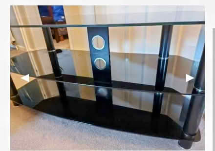 Photo of free Black glass and chrome TV stand. (Denby Dale HD8) #1