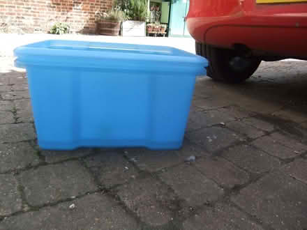 Photo of free 2 blue storage bins (Baldock SG7) #1