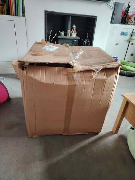 Photo of free Large bashed up cardboard box (Fazakerley L11) #1