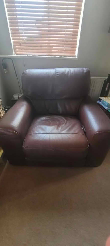 Photo of free Leather sofa and chair (Chertsey KT16) #1