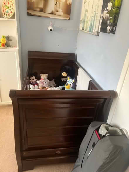 Photo of free Sleigh style cot/toddler bed (Yateley GU46) #3