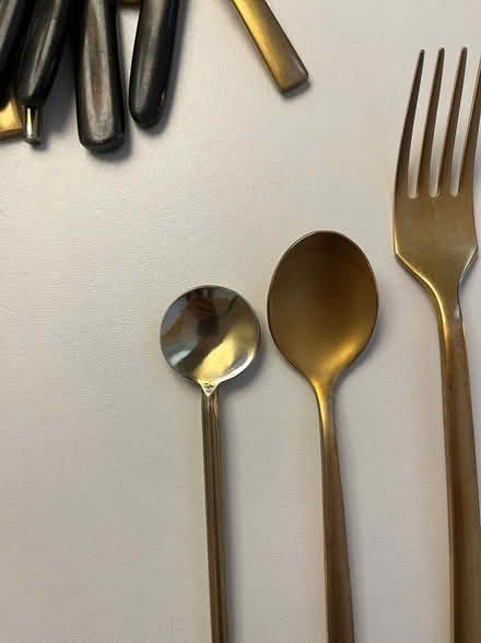 Photo of free 2 sets of cutlery, one black the other one gold. (Barons Court W14) #3