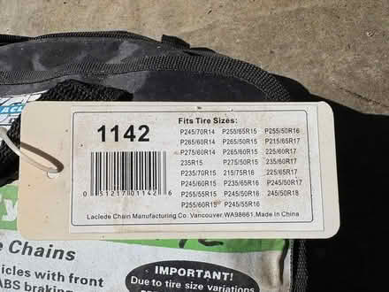 Photo of free Radial Tire Chains - never used (Miraloma Park) #2