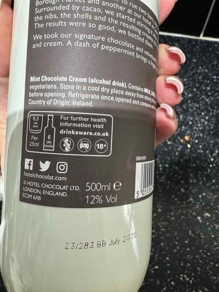 Photo of free Hotel chocolate mint and espresso martini cream (Cutteslowe OX2) #4