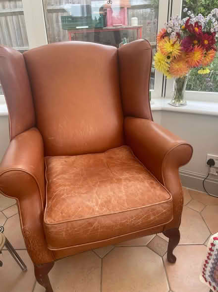 Photo of free Much loved leather armchair (Wooburn Green HP10) #1