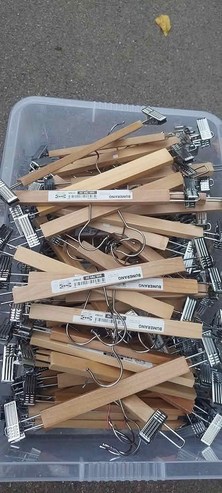 Photo of free Box of Wooden Ikea Hangers (Horsham) #1