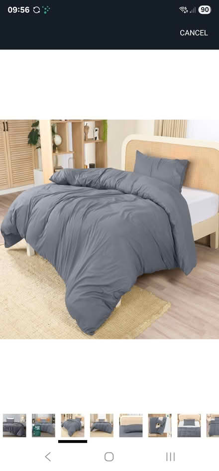 Photo of Double/king plain grey duvet cover (Bishops Stortford CM23) #1