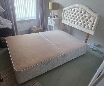 Photo of free Double bed divan base and headboard (Woodseats S8) #1