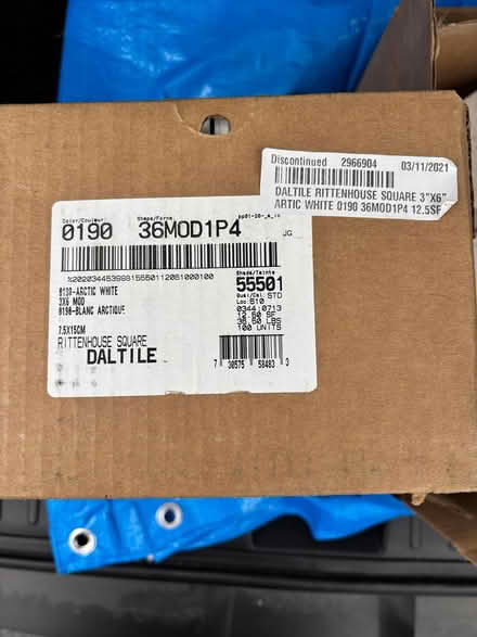 Photo of free 37.5 sq ft white 3x6 subway tiles (Wilmette near town center) #1