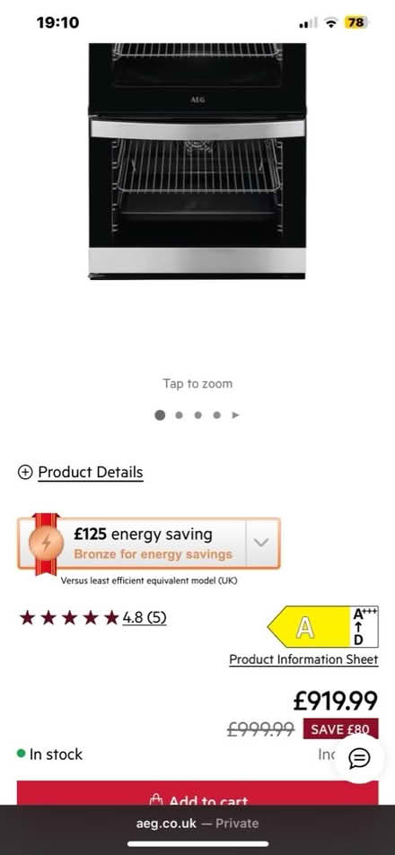 Photo of free AEG cooker with induction hob (NE39) #3