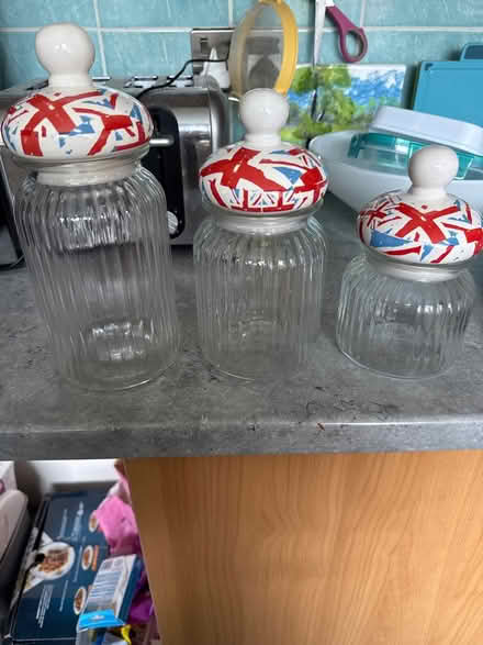 Photo of free Three union jack jars (Staines upon thames) #1