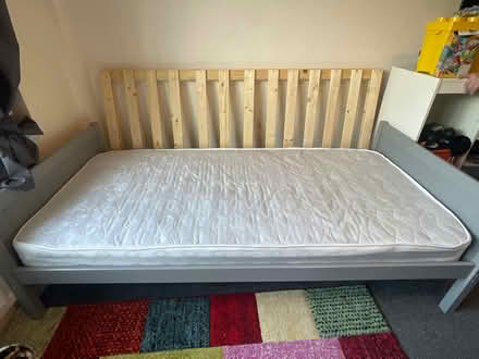 Photo of free Single bed and trundle 2 mattresses (Chessington KT9) #1
