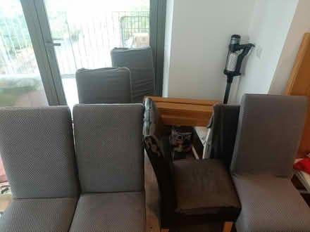 Photo of free 6x Leather Chairs w Covers (IG3 8, Seven Kings) #2