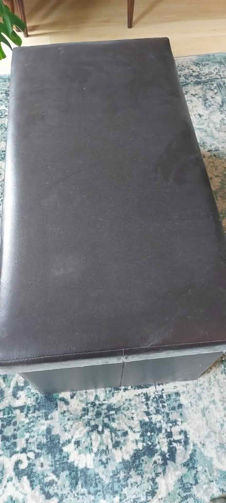 Photo of free Brown leather effect otyoman (weedon) #1