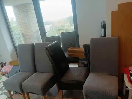 Photo of free 6x Leather Chairs w Covers (IG3 8, Seven Kings) #1