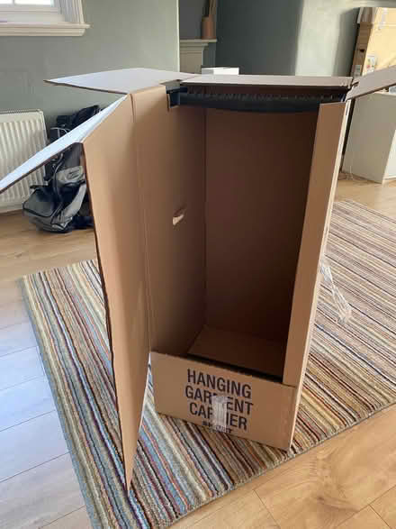 Photo of free Two freestanding hanging cardboard boxes (Surbiton KT6) #1